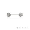 MULTI CZ FLOWER 316L SURGICAL STEEL NIPPLE RING